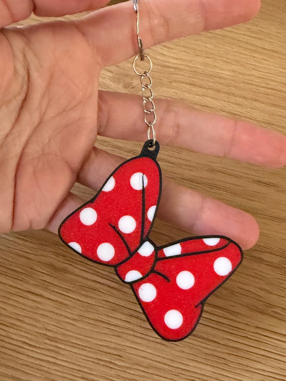 Keychain Minnie Mouse dots bow – photo 4